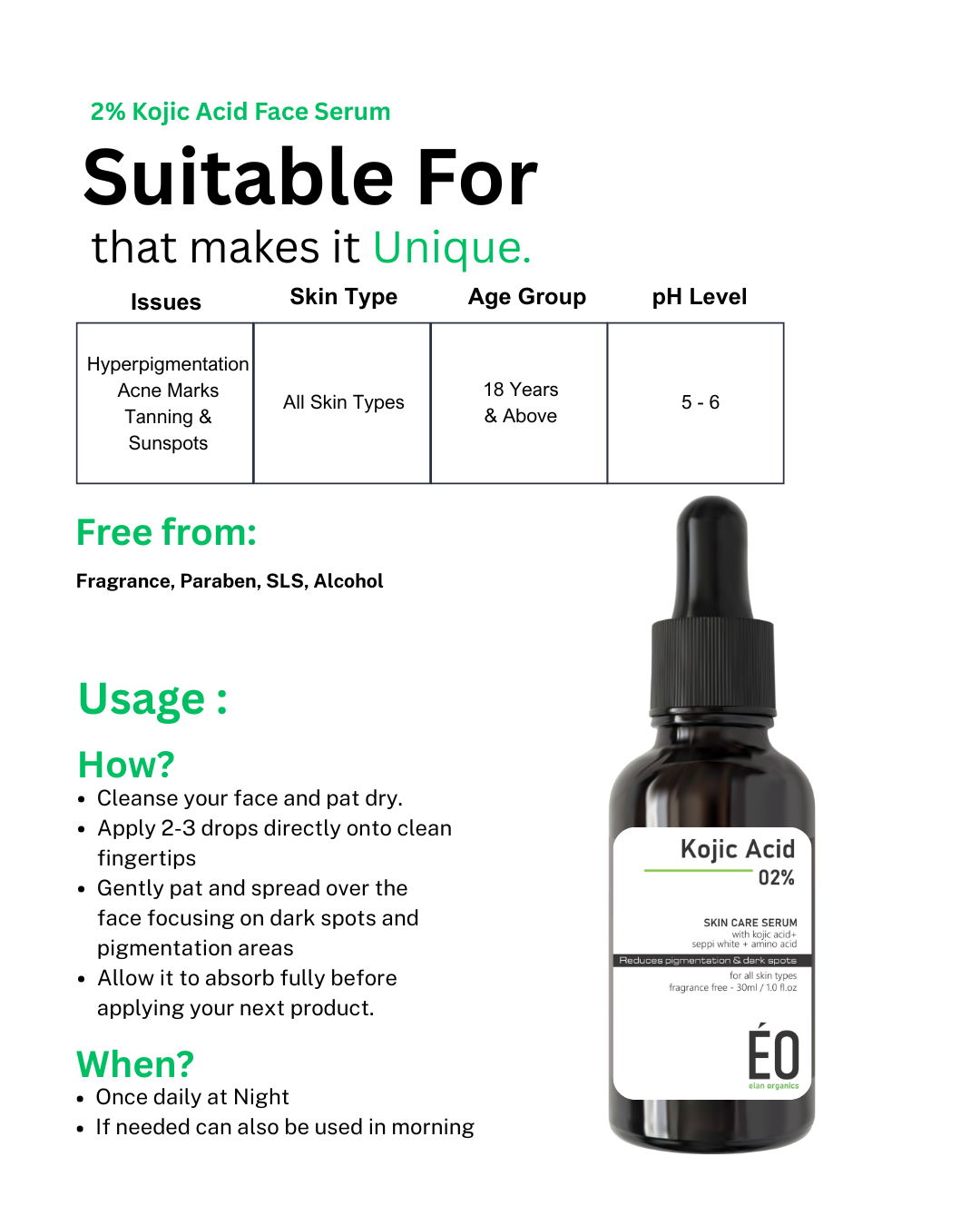 Kojic Acid 2% Face Serum